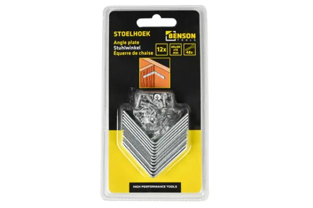 Γωνιακά Σιδεράκια Στήριξης Benson 12 Τεμ. 40 x 40 x 15mm