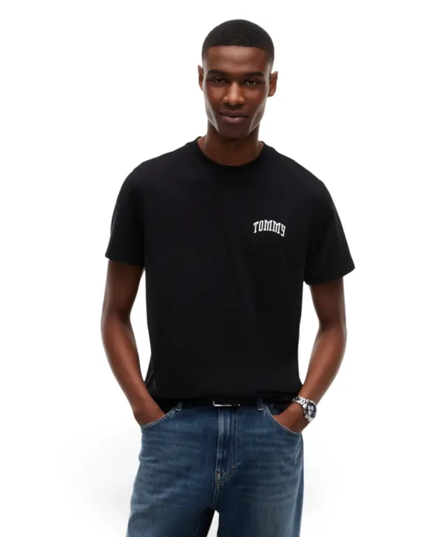 Tommy Hilfiger - Ανδρικό T-shirt Logo Tee Ext Chest Slim Fit DM0DM23558-BDS Μαύρο 2