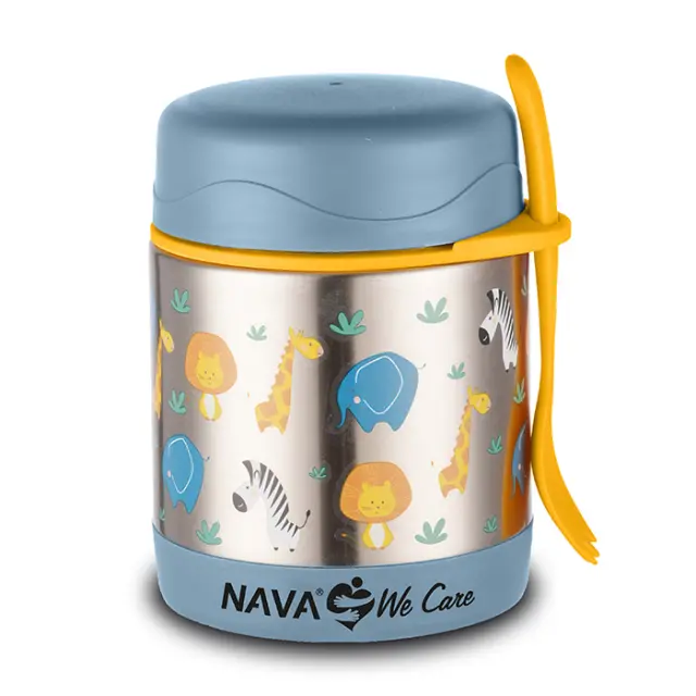 Nava Ανοξείδωτο Παιδικό Δοχείο Φαγητού 0.35lt Ισοθερμικό Μπλε