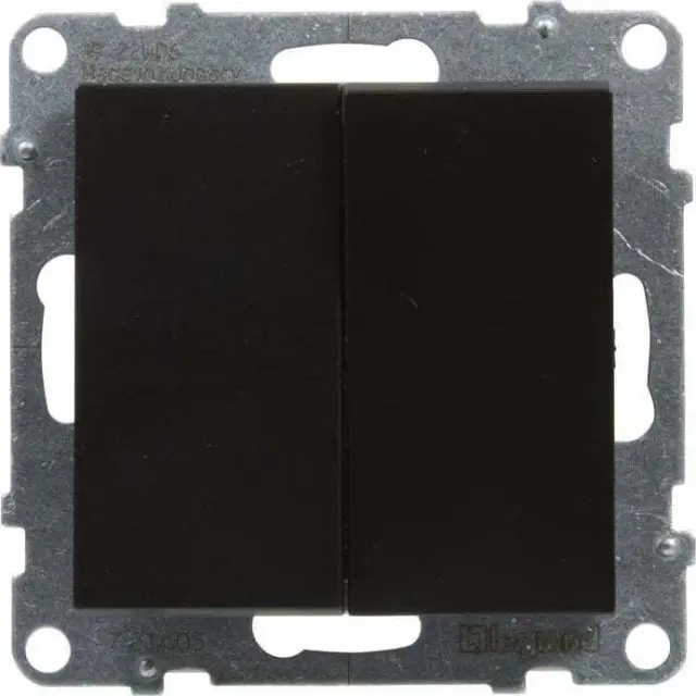 2-GANG ONE-WAY SWITCH 10AX AUTOMATIC TERMINALS BLACK
