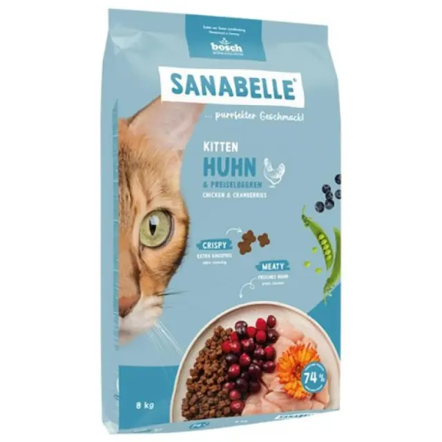 Sanabelle Low Grain Kitten με Φρέσκο Κρέας Πουλερικών 8Kg Μονόχρωμο