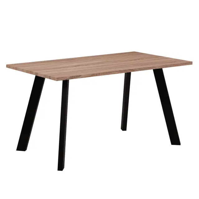 Τραπέζι BAXTER Μέταλλο/Μελαμίνη Μαύρο/Sonoma 140x80x75cm