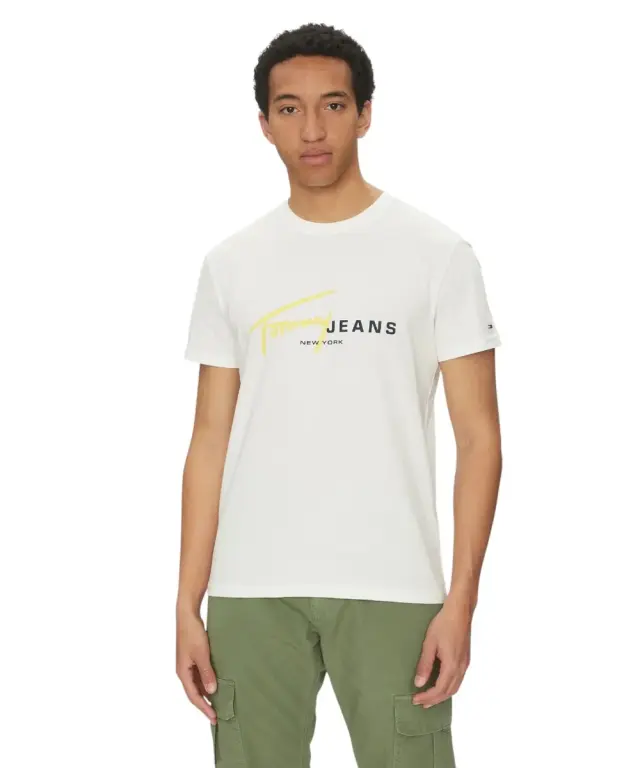 Tommy Hilfiger - Ανδρικό T-shirt Signature Dna Tee Ext Regular Fit DM0DM20817-YBL Λευκό