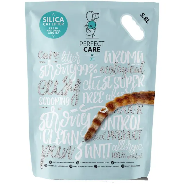 Perfect Care Silica Cat Litter Κρυσταλλική Άμμος Σιλικόνης για Γάτες με Φυσικό Άρωμα 10lt Μονόχρωμο