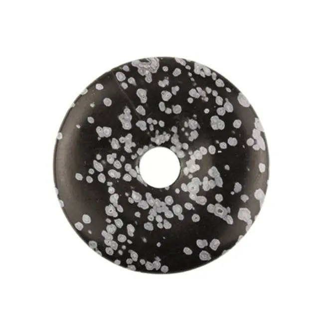Οψιδιανός Snowflake σε Donut Ø30mm - 1τεμ