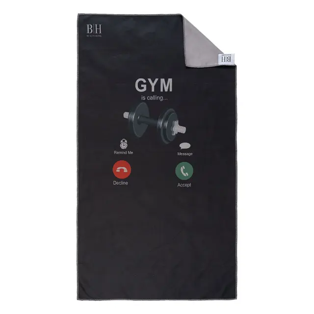 Πετσέτα Γυμναστηρίου 50x90 Beauty Home Art 2245 Μαύρο-Γκρι 100% Microfiber 2