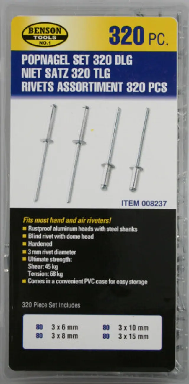 Pop rivet set 320 pieces