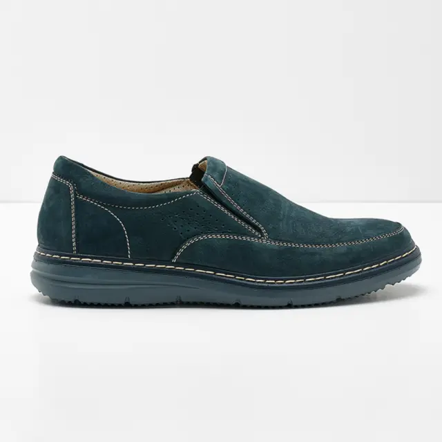Imac Μοκασίνια-Loafers Ανδρικό δέρμα Nubuck Μπλέ IMA/151010 BLU/BEIGE
