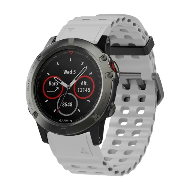 Λουράκι Σιλικόνης Ocean για Garmin Fenix 5/6/6 Pro/7/8/9 (47mm)Quick Release-Grey OEM