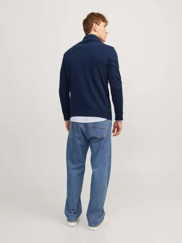 JJEEMIL KNIT HALF ZIP NOOS Navy Blazer 2