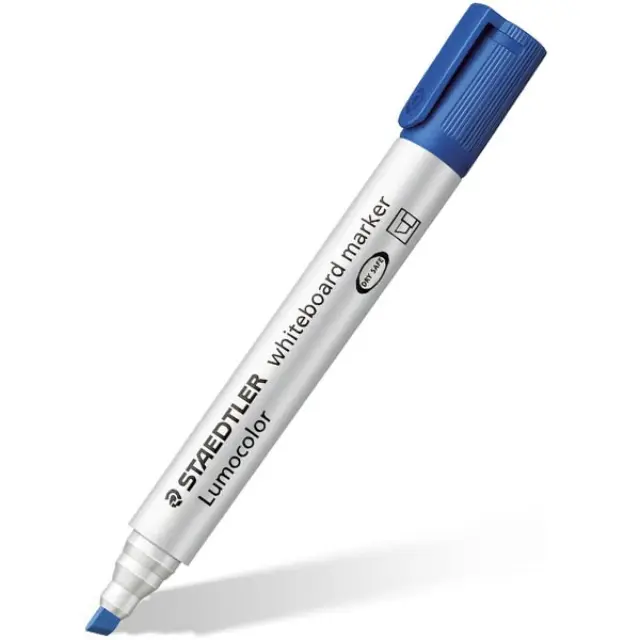 Staedtler Lumocolor Μαρκαδόρος Ασπροπίνακα Μύτη Πλακέ - Μπλε