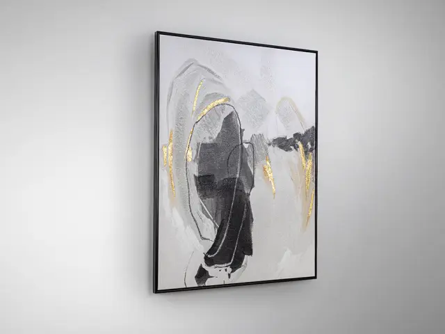 Πίνακας acrylic 75x100 RASGOS I Άσπρο Γκρί Εκρού Μαύρο Μπεζ Χρυσό 3