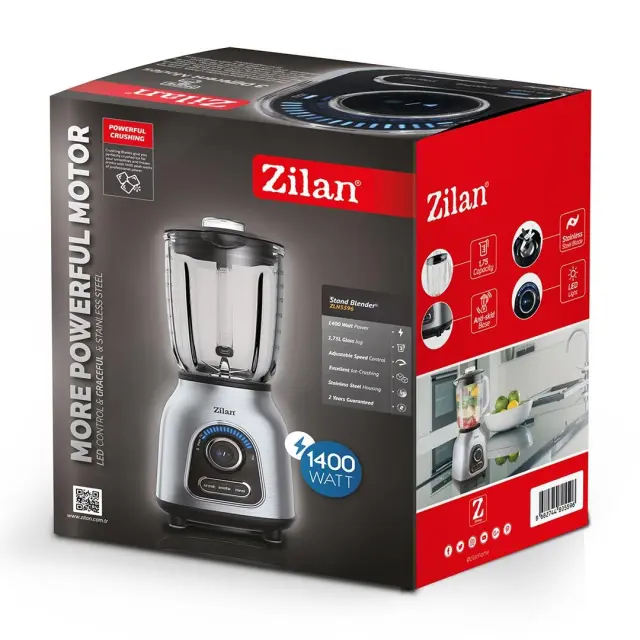 Zilan Μπλέντερ με γυάλινη κανάτα 1,75L 1400W ZLN5596 2