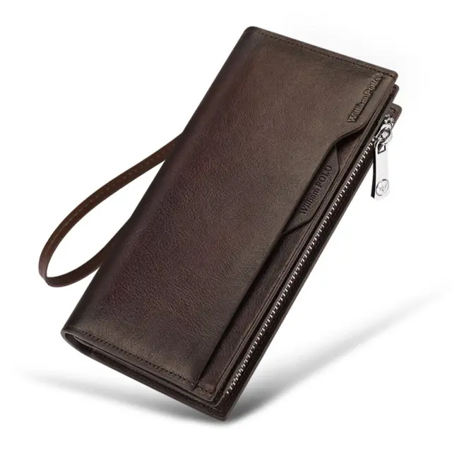 Δερμάτινο Ανδρικό πορτοφόλι William Polo 211566 dark brown - One Size