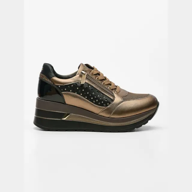 Donna Serena Sneakers Γυναικείο δέρμα/ύφασμα Μπρονζέ DSE/5717 BRONZO/NERO - 36