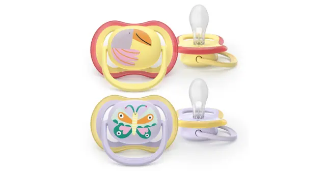 Avent | Ultra Air Σετ Σιλικονούχες Πιπίλες Για 0-6 Μηνών Light Pink / Light Yellow