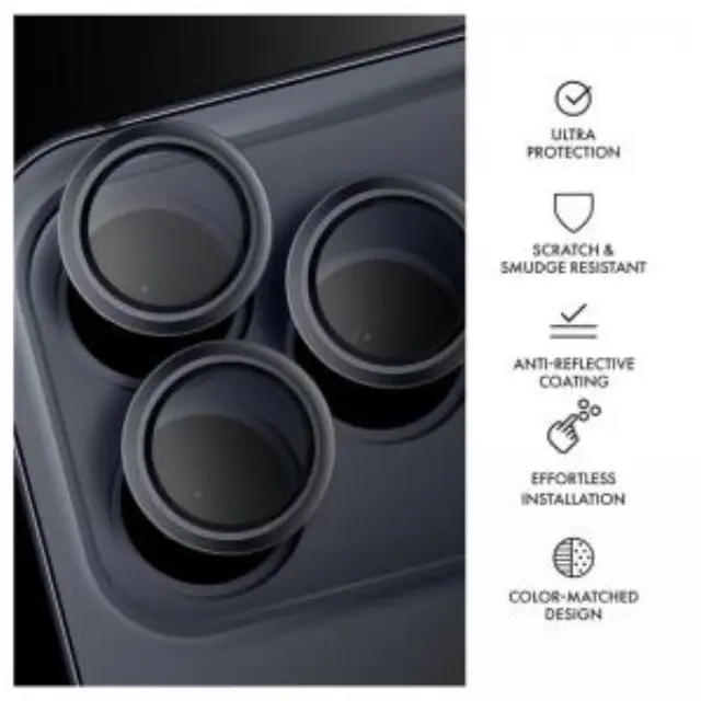 Tempered Glass Rings Hammer Glass για Τζαμάκι Κάμερας Apple iPhone 17 Pro/ 17 Pro Max Σκούρο Μπλε N70141 2