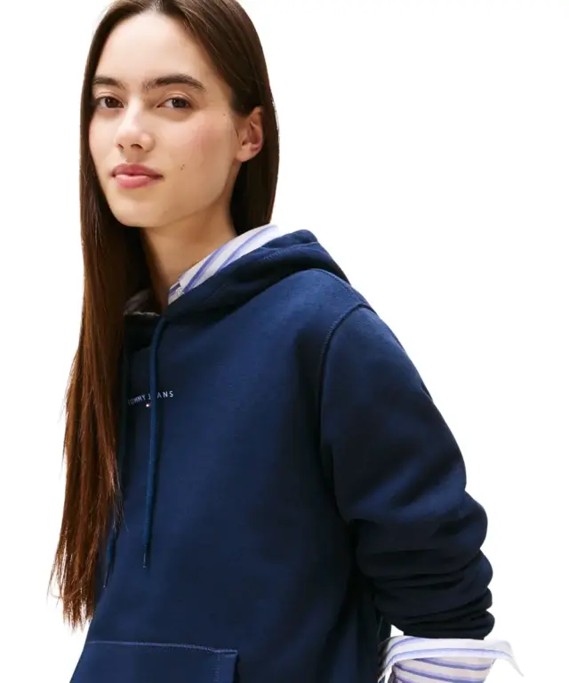 Tommy Hilfiger - Γυναικείο Φούτερ Logo Fleece Hoodie DW0DW21963-C1G Μπλε Σκούρο - XS 2