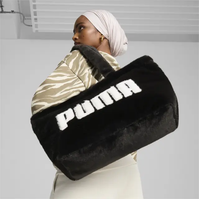 Puma Fur Shopper Bag Black 090656-01 - One Size