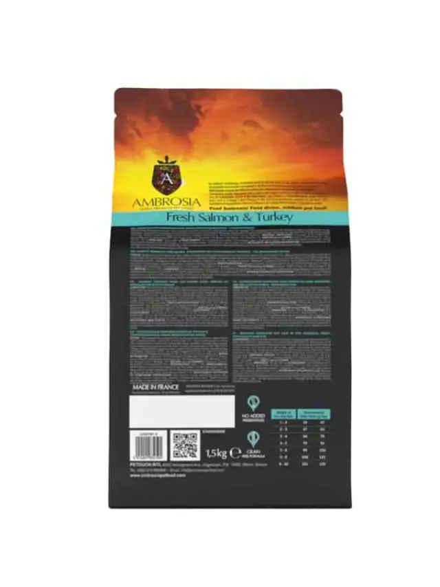 Ambrosia Grain Free Adult Mini Senior Light Sterilized Fresh Salmon & Turkey 5kg Μονόχρωμο 3