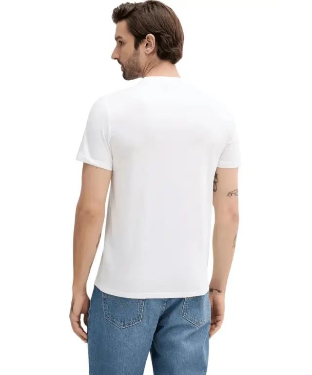 Calvin Klein - Ανδρικό T-shirt Cotton Badge Regular Fit LV04RC272G-YAF Λευκό - XL 2