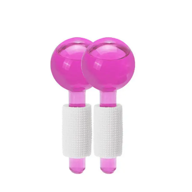 Μασάζ προσώπου και ματιών BEAUTY CRYSTAL BALL Hockey Ice Energy Ball Massage Facial with Cooling Ice - ΡΟΖ