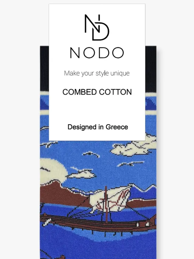 Βαμβακερή Κάλτσα με Σχέδια Trireme Ships NODO 3