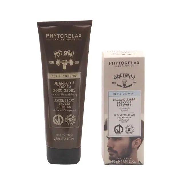 Phytorelax Men's Grooming After Sport Shower Shampoo Ανδρικό Αφρόλουτρο και Σαμπουάν, 250ml & After Shave Beard Balm Ανδρική Κρέμα Προσώπου για Πριν και Μετά το Ξύρισμα, 75ml 3