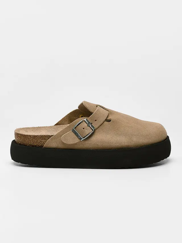 Genuins Σαμπώ Γυναικείο δέρμα Nubuck Μπεζ GEN/RIVA PLATFORM G106554 TAUPE 2