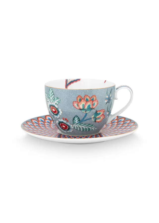 PIP STUDIO ΠΟΡΣΕΛΑΝΙΝΟ ΦΛΙΤΖΑΝΙ ΤΣΑΓΙΟΥ FLOWER FESTIVAL ΜΠΛΕ 280ml - One size