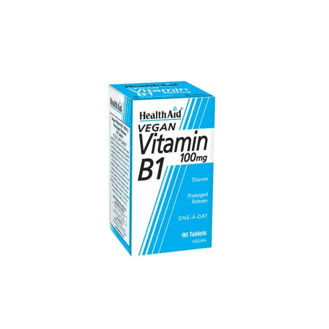 HEALTH AID Vitamin B1 Thiamin Συμπλήρωμα Διατροφής για το Νευρικό Σύστημα 100mg, 90tabs