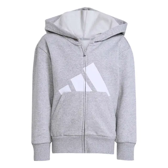 adidas Sportswear Kids Big Logo Fleece Full-Zip Hoodie Tracksuit Set Μαύρο - Γκρι JM0880 (adidas Sportswear)