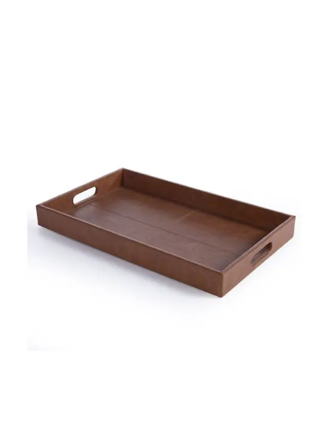 Nef-Nef Homeware Δίσκος Τεχνητό Δέρμα Lethal 30x50x5 Latte