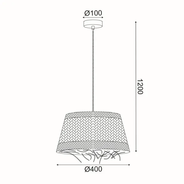 ΚΡΕΜΑΣΤΟ Φ/Σ 1xE27 ANDROS GRASS RATTAN Φ40Χ120CM / OD94891PG 3