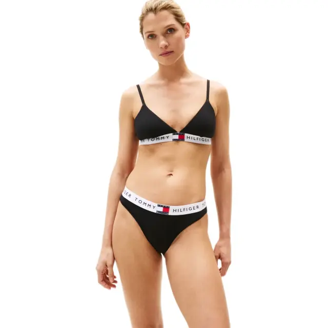 Tommy Hilfiger Γυναικείο Slip Repeat Logo Waistband Briefs, Χρώμα Μαύρο - M 3