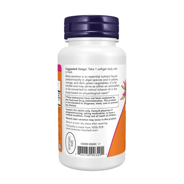 Now Foods Beta Carotene (Natural) 90 μαλακές κάψουλες 3