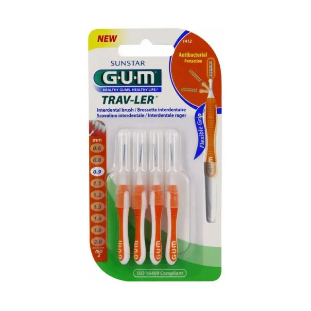 Gum 1412 Trav-ler Cylindrical Μεσοδόντια Βουρτσάκια 0,9mm, 6τμχ