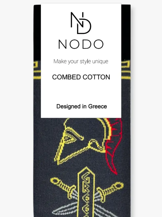 Βαμβακερή Κάλτσα με Σχέδια Greek Sword and Helmet NODO 3