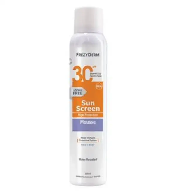 Frezyderm Sun Screen Mousse Αδιάβροχη Αντηλιακή Λοσιόν Προσώπου και Σώματος SPF30 200ml