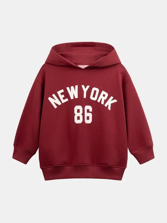 Παιδικό Φούτερ για Αγόρια Burgundy New York ΚΟΚΚΙΝΟ