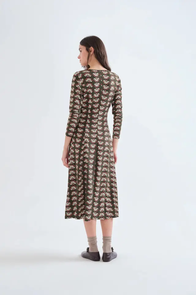 COMPANIA FANTASTICA MIDI DRESS (63C/12002 MULTICOLOUR) - XL 2