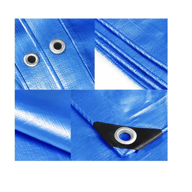 Grasher Αδιάβροχος μουσαμάς-τέντα με κρίκους 120gr/m² 3x4m Μπλέ / 103683 3