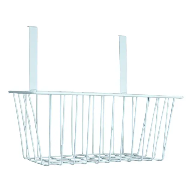 Κρεμαστό Μεταλλικό Καλάθι Ντουλαπιού 28x10x23cm Άσπρο ή Μαύρο