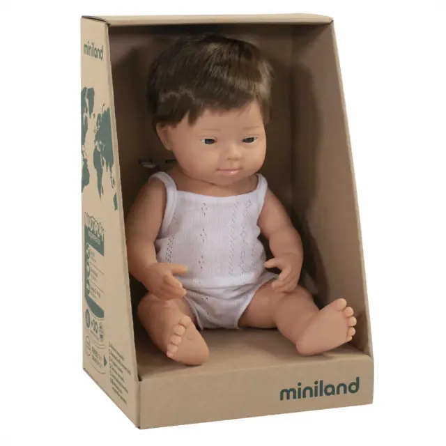 MINILAND DOLLS MINILAND ΚΟΥΚΛΑ ΚΑΥΚΑΣΙΟΣ 38 CM ΜΕ ΣΥΝΔΡΟΜΟ DOWN ΜΕ ΕΣΩΡΟΥΧΑ 2