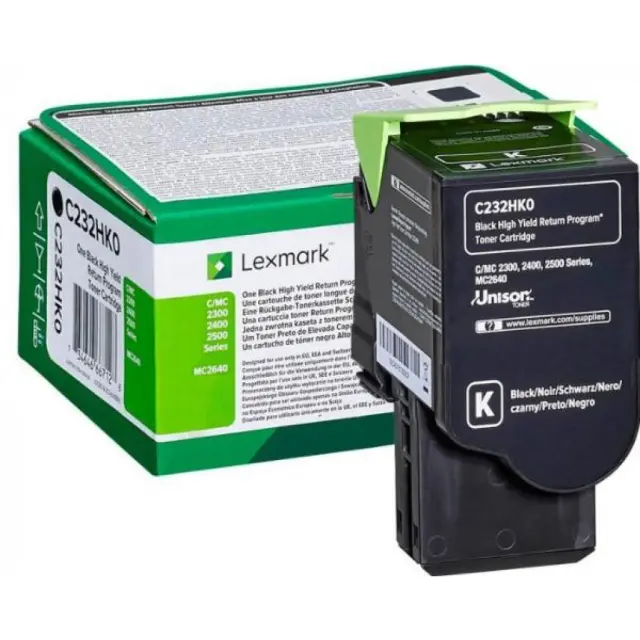 Lexmark C232HK0 Γνήσιο Toner Laser Εκτυπωτή Μαύρο High Yield Return Program 3000 Σελίδων