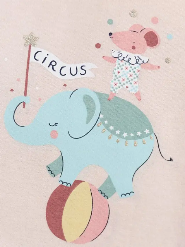 Βρεφική Μπλούζα για Κορίτσια Pink Circus ΡΟΖ 2