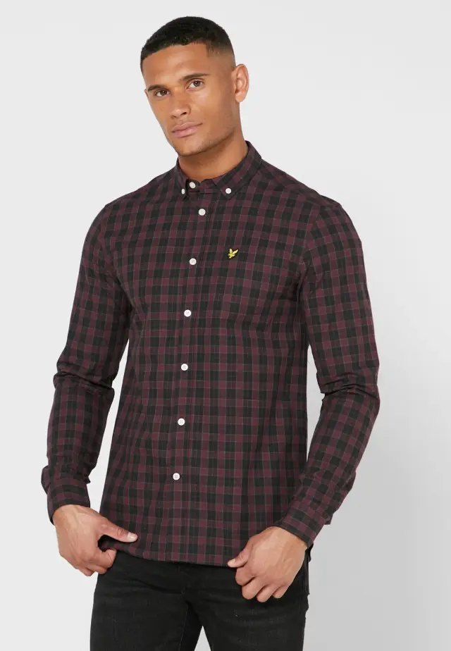LYLE + SCOTT POPLIN CHECK ΠΟΥΚΑΜΙΣΟ ΑΝΔΡΙΚΟ - LW1309V/W245 OLIVE