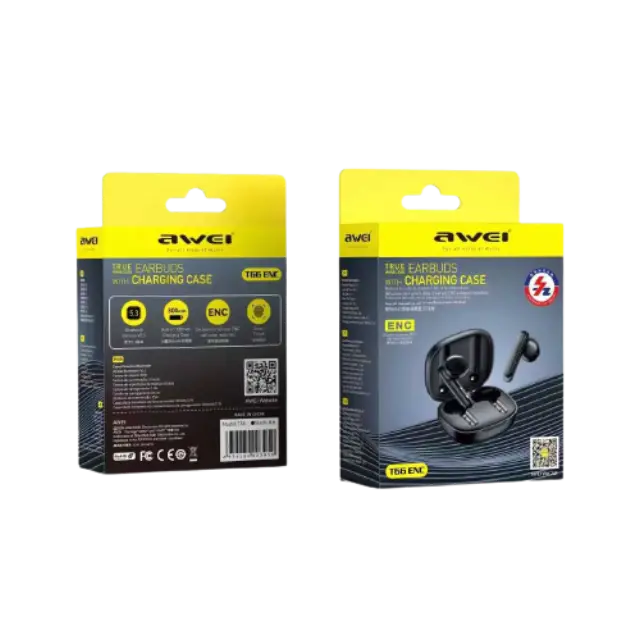 Ασύρματα ακουστικά Bluetooth με θήκη φόρτισης - T66 - Awei - 003919