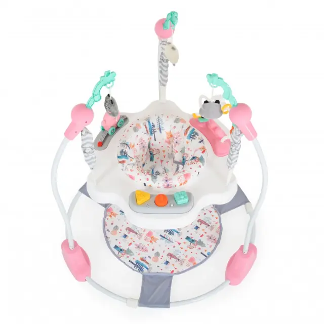 Moni Jumper Magic Fun Παιχνίδι Στήριξης Τραμπολίνο με Περιστρεφόμενο Κάθισμα 360° Ροζ 6+ Μηνών 2
