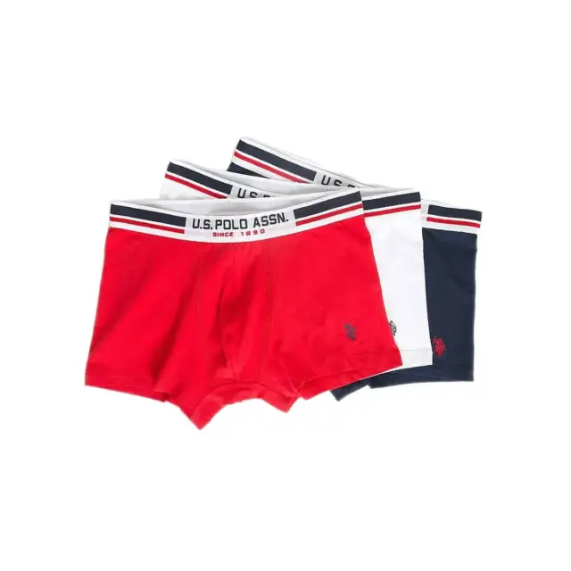 U.S. Polo ASSN. Ανδρικό Boxer Classic Stripes - Τριπλό Πακέτο, Χρώμα Σκ.Μπλε-Λευκό-Κόκκινο - S 2